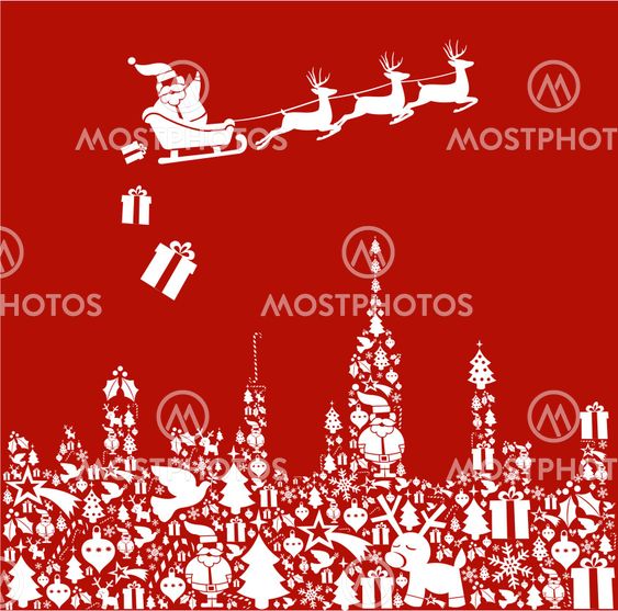 Joulu-Kuvakejoukko kaupunki-muotoa, jonka Santa