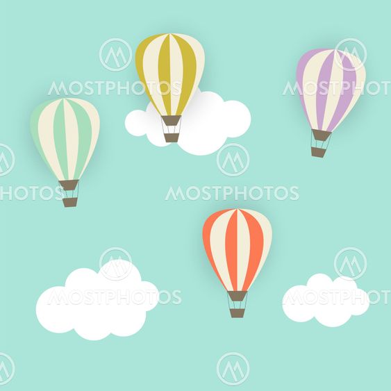 Retro Pattern with Air Balloons Vector Illustration