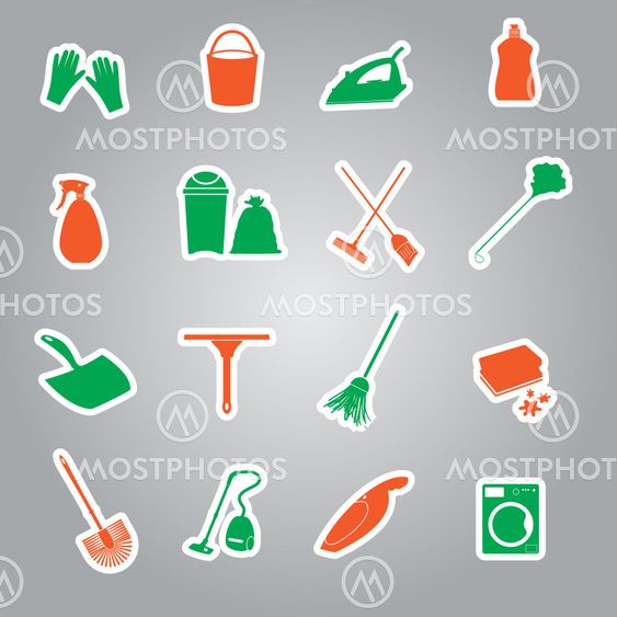 cleaning stickers set eps10