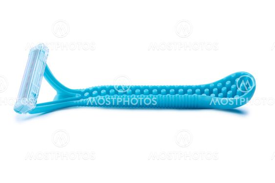 Blue razor close up