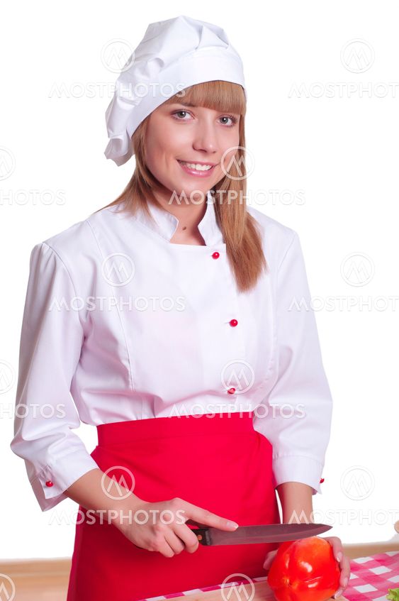 attractive woman cooking