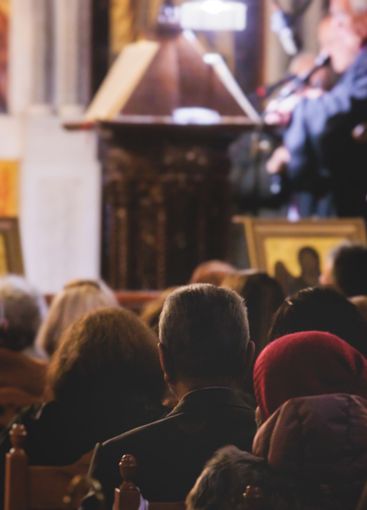 Greek Orthodox Christian Easter ceremony procession,...