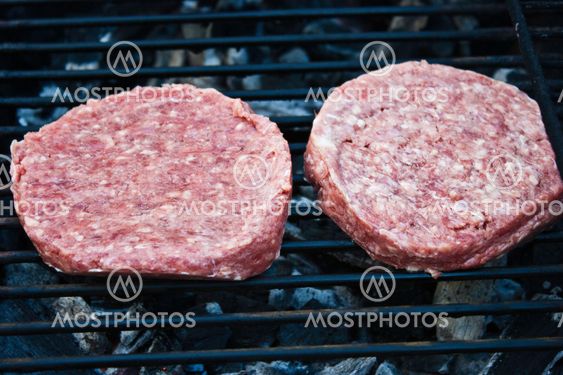 Hamburger Patties on the Grill