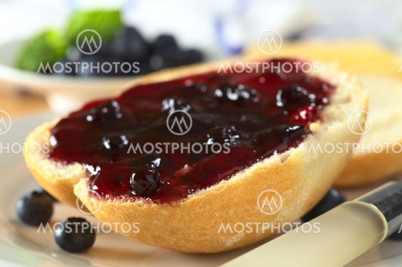Bun with Blueberry Jam