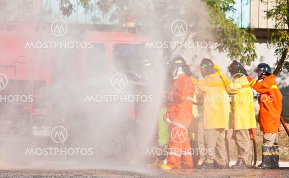 Firefighters training exercise
