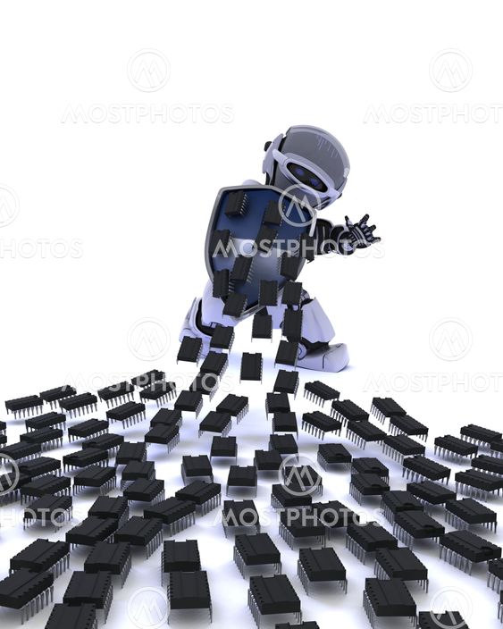 Robot defending against virus attack