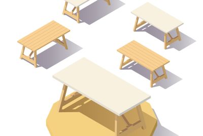 low poly isometric Office Table