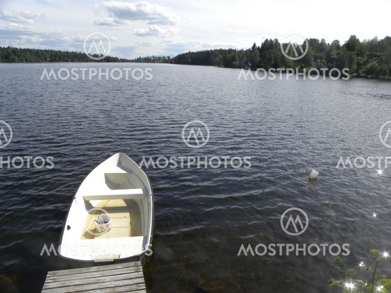 Rowboat at Simsjön, Sweden a warm summerday