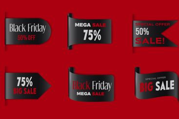 Black Friday sale and Cyber Monday discount badges