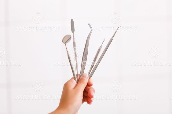 Set of metal dental equipment