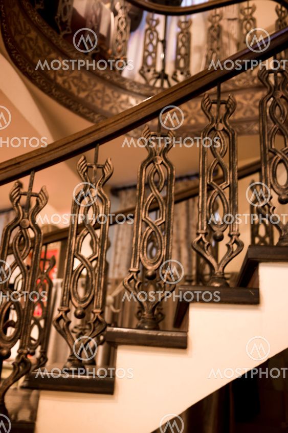 spiral staircase with patterns