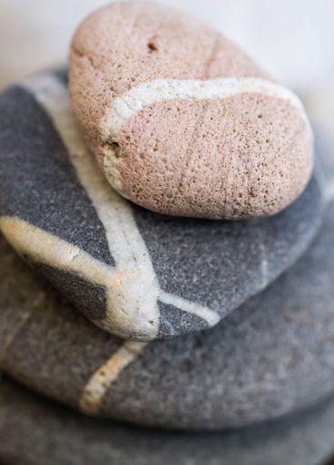 Stacked beach pebbles