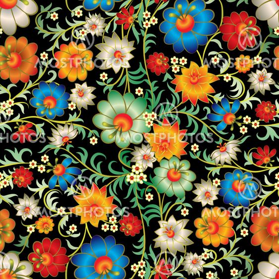 abstract seamless floral ornament
