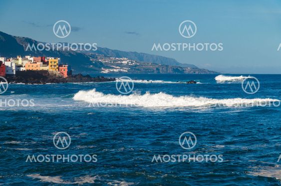 Stormy waves near Puerto de la Cruz coast