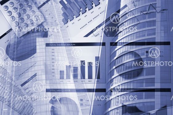 building and blueprints, business collage