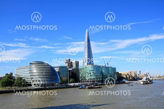 London citiscape with the Shard, England, UK