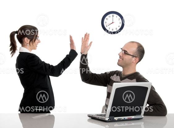 Happy business people