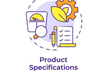Product specifications multi color concept icon
