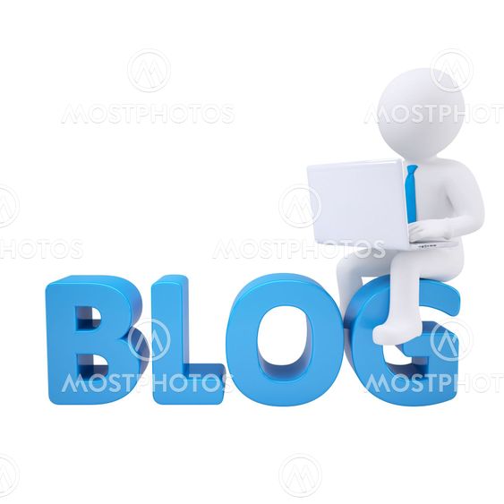 3d white man sitting on the labels BLOG
