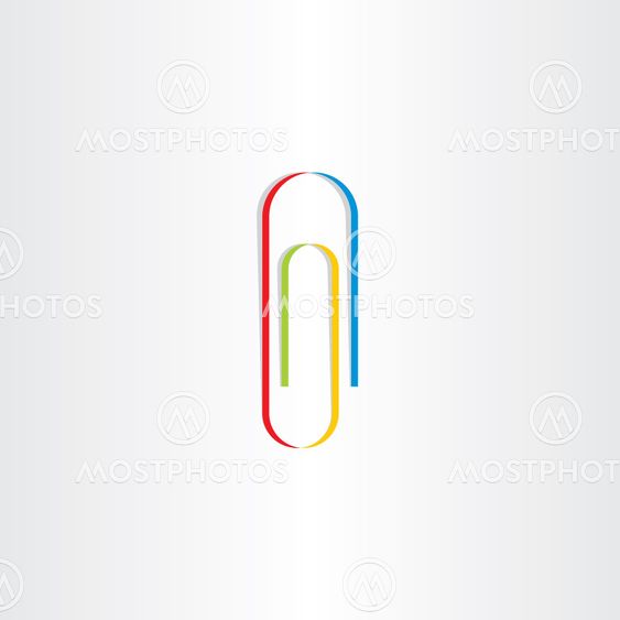 colorful paperclip icon logotype