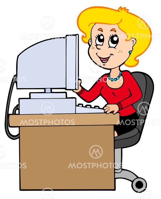 Cartoon secretary