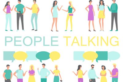 People Talking and Discussing Something Vector