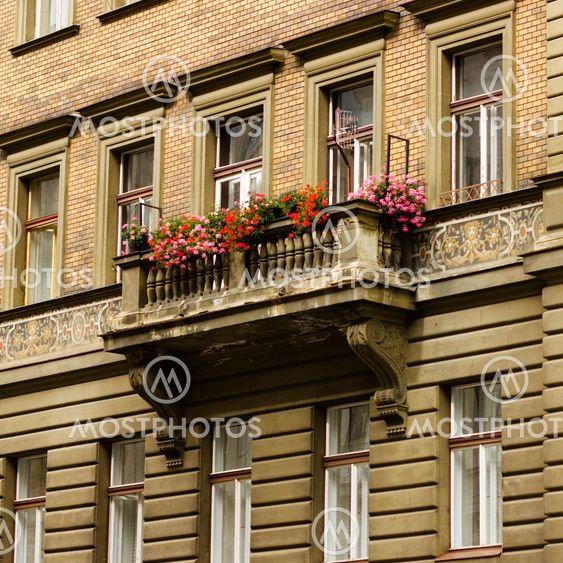 View of part of an old european house