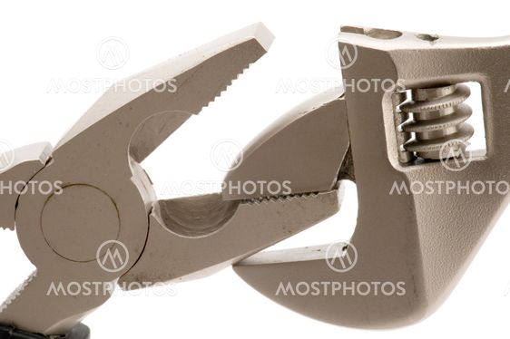 monkey wrench with pliers macro