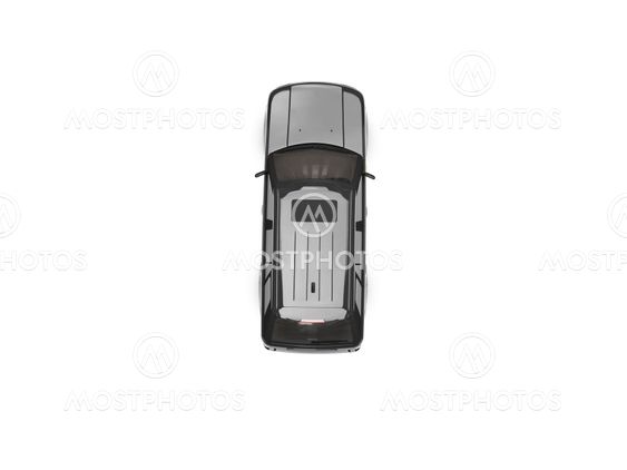 isolated black car top view