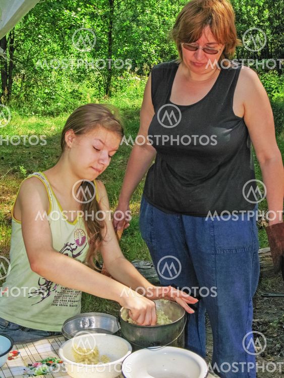 Camping kitchen.