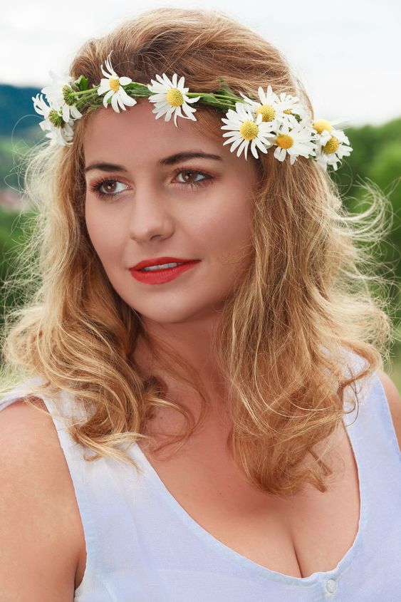Portrait of a flower girl