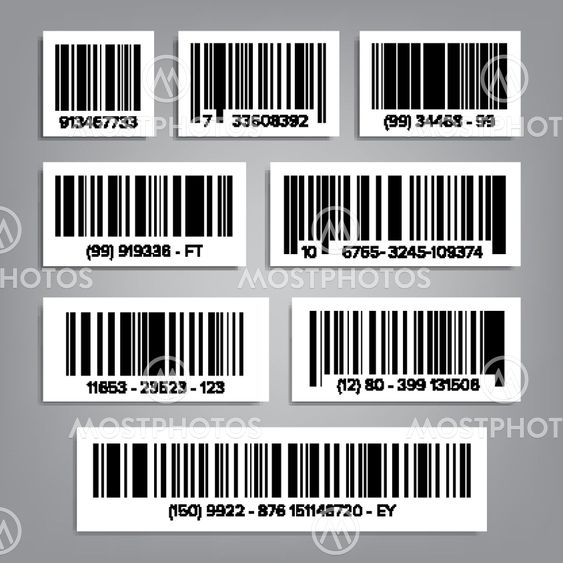 Bar Code Set Vector. UPC Bar Codes. Universal Product...