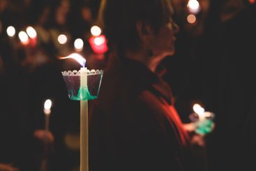 Greek Orthodox Christian Easter ceremony procession,...