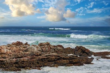 Beach, water and holiday in nature, clouds and location...