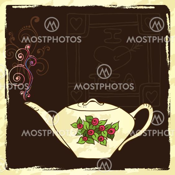 Tea party invitation card template vector
