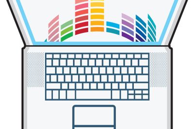 Laptop view vector illustration clip-art image