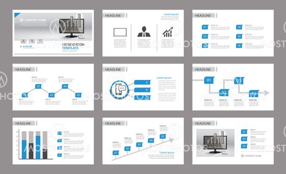 Set of presentation template.Use in annual report, corporate, fl