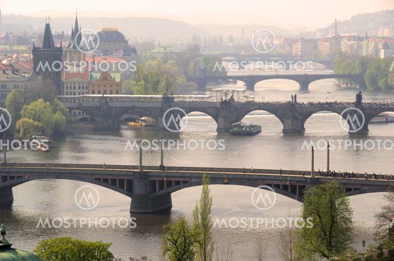 Prag Br?cken von oben - Prague bridges aerial view 09