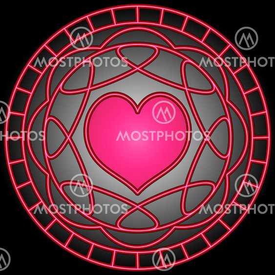 Pink Heart & Swirls