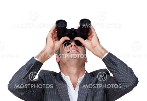 Confident businessman looking to the future