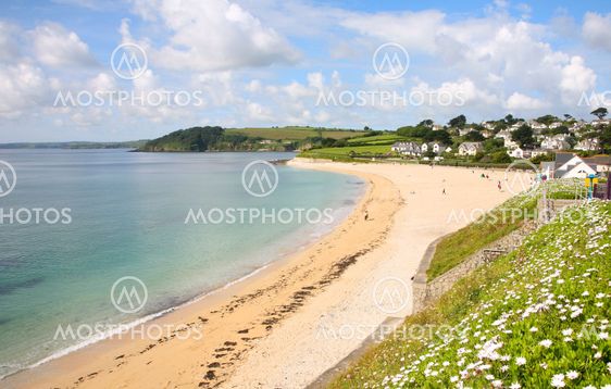 Gyllyngvase beach in the summer, Falmouth, Cornwall.