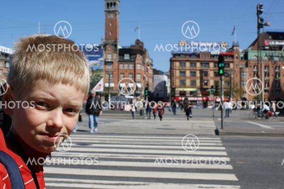 Boy on a stroll in Copenhagen
