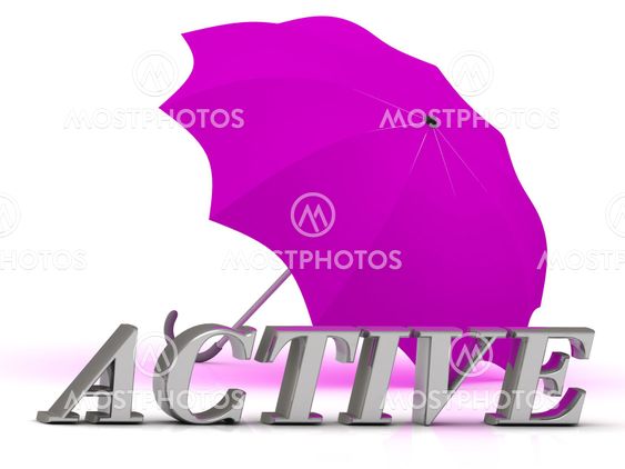 ACTIVE- inscription of silver letters and umbrella