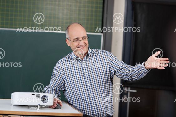 Professor at a university giving a presentation