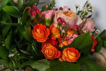 beautiful colourful blossoming flowers bouquet of fresh...