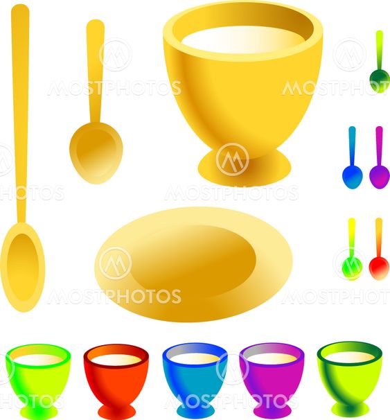 Collection of dishware menu template