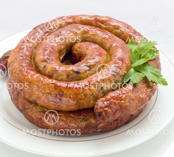 Home made meat sausage .