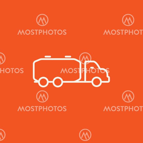 Truck liquid cargo line icon.