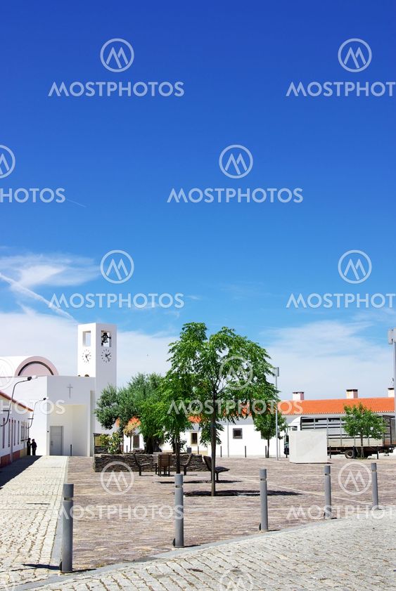 Square at Luz village, alentejo, south of Portugal.