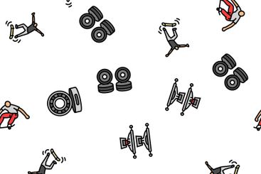 skateboard skate skater seamless pattern vector